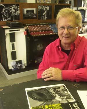 Derik Holtmann/News-Democrat Bob Heil with his technology that will be on display at the Rock and Roll Hall of Fame in Cleveland. In the background is the quad sound system mixer built for the Who’s Quadraphenia Tour and one of the rear surround speakers used during the 1974 tour.