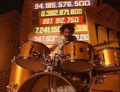 Ca. 1974, filming the Tommy movie, the gold Premier kit, with no rack toms.