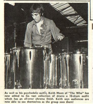 Clip courtesy Martin Forsbom. Keith with chrome drums.