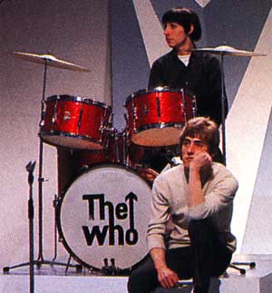 Ca. 1965, with the single-bass drum red Premier kit