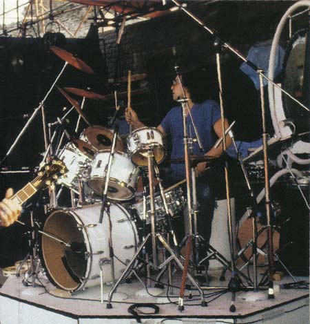 Kenney Jones’ first Who kit, during soundcheck, 5 May 1979.