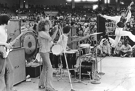 14 June, 1970, at Anaheim Stadium, Anaheim, Calif., showing WEM columns at backline and far left of stage.