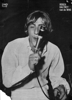 Click to view larger version. Ca. 1965, Roger with Shure microphone.