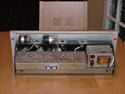 Click to view larger version. Rack-mounted Grampian spring reverb unit with inside view, courtesy Paul Guiver of Maidstone, Kent. (Note: This is not the model that Pete used.)