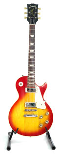 Click to view larger version. Gibson cherry sunburst Les Paul Deluxe. Courtesy Clint Nurse.