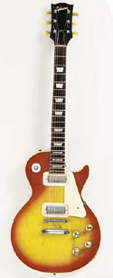 Click to view larger version. 1972 Gibson Les Paul Deluxe (serial no. 956924) in cherry sunburst, for auction at Christie’s. © Christie’s.