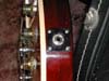 Click to view larger version. A modified 1975 Gibson Les Paul Deluxe. In private collection. – jackplate closeup 1