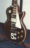 #5 Wine Red Gibson Les Paul Deluxe from 1976–79, courtesy Brad Rodgers.